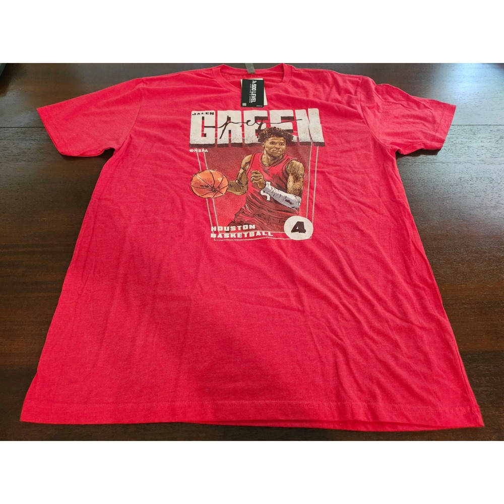 500 Level T-Shirt Mens XL Red Jalen Green Houston Basketball Graphic Tee